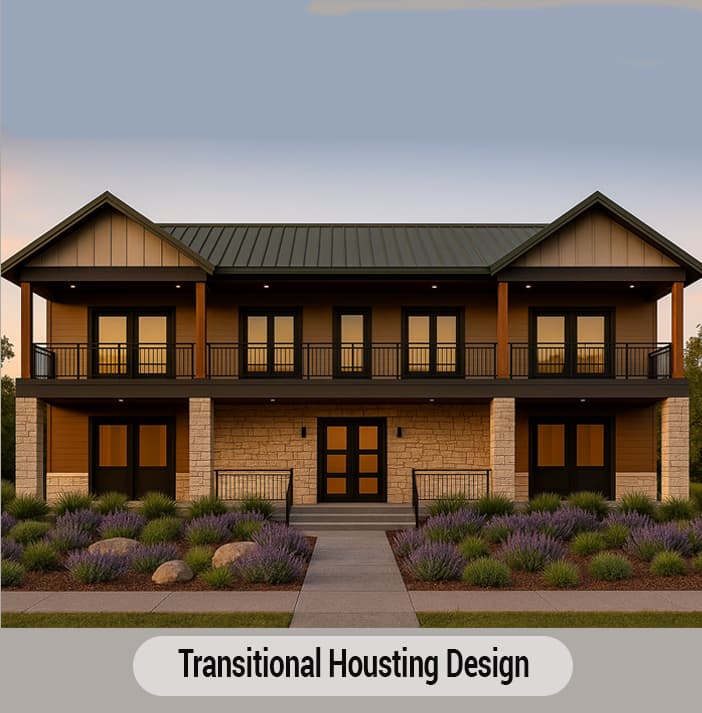  two story duplex proposed design for transitional housing 